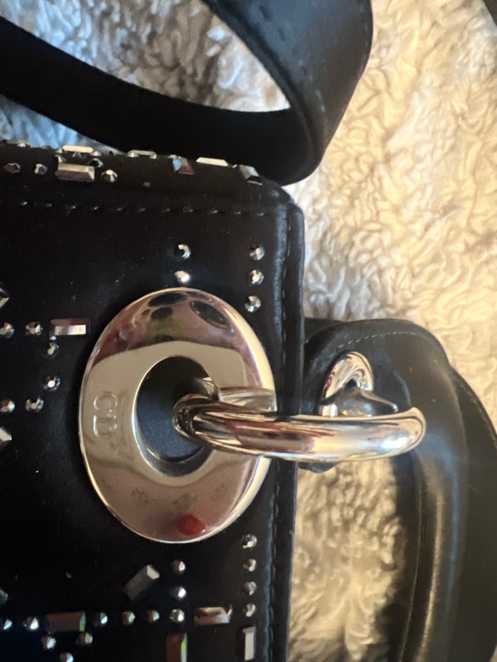 Mini Lady Dior Bag Black Strass Cannage Satin - Picture 10 of 11